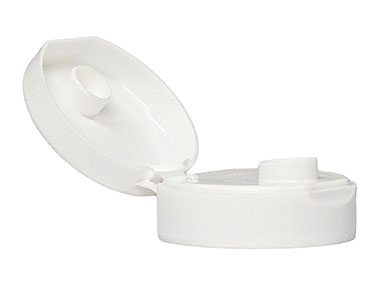 38/400 Finish, White, Caps, Dispensing, Fine Ribbed, Snap-Top, .391" Orf, HS Lnr