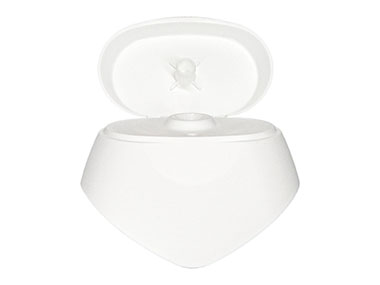 26mm Snap-On Finish, White, Caps, Dispensing, Matte, Euro Oval Snap-Top, .110" Orf