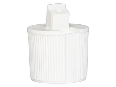 24/410 Finish, White, Caps, Dispensing, Fine Ribbed, Turret Style, .125" Orf