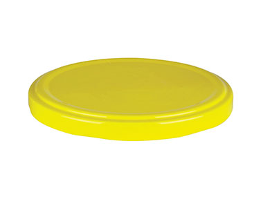 82mm 6 Lug Finish, Yellow, Caps, Metal, Smooth, Stacking Ring, Beige Inner, Plastisol Lnr