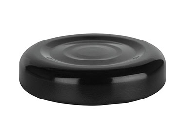 43mm 4 Lug Finish, Black, Caps, Metal, Smooth, Beige Inner, Safety Button, Plastisol Lnr
