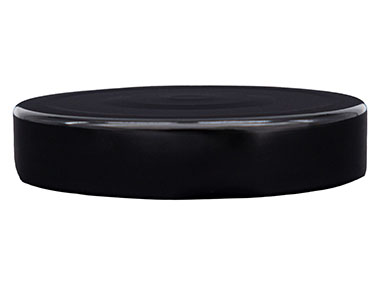 70mm 4 Lug Finish, Black, Caps, Metal, Smooth, Stacking Ring, Plastisol Liner