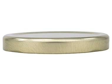 70mm 4 Lug Finish, Gold, Caps, Metal, Smooth, Stacking Ring, Beige Inner, Plastisol Lnr