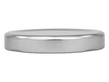 58mm 4 Lug Finish, Silver, Caps, Metal, Smooth, Stacking Ring, Beige Inner, Plastisol Lnr