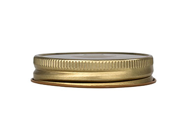 70/450 Finish, Gold, Caps, Metal, Ribbed Neck, Brown Inner, Plastisol Lnr