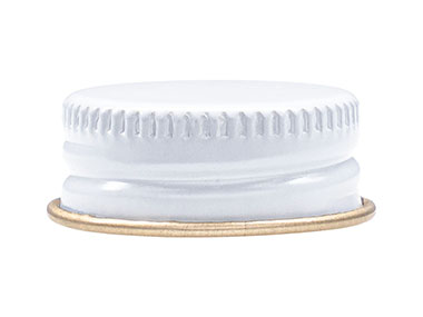 24/400 Finish, White, Caps, Metal, Ribbed Neck, Pulp Lnr