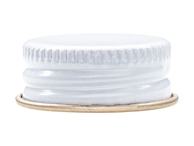 24/400 Finish, White, Caps, Metal, Ribbed Neck, Pulp Lnr