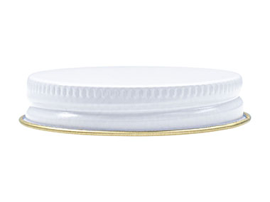 48/400 Finish, White, Caps, Metal, Ribbed Neck, Pulp/Foil Lnr