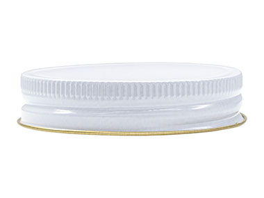 70/450 Finish, White, Caps, Metal, Ribbed Neck, Pulp/Foil Lnr