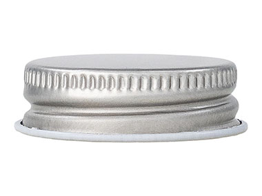 33/400 Finish, Silver, Caps, Metal, Ribbed Neck, White Inner, Plastisol Lnr