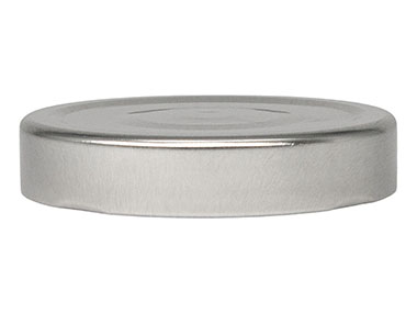 70mm 4 Lug Finish, Silver, Caps, Metal, Smooth, Beige Inner, Plastisol Lnr