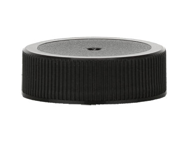 38/400 Finish, Black, Caps, Fine Ribbed, Stipple Top, Foam Lnr