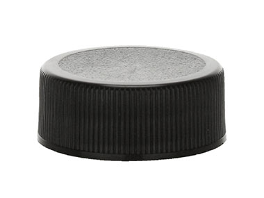 28/400 Finish, Black, Caps, Fine Ribbed, Stipple Top, Pulp/HS Lnr