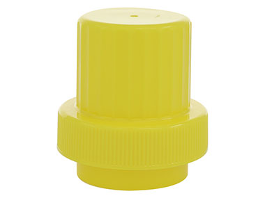 58mm Finish, Yellow, Caps, Ribbed, Drain Back Style, Graduated Fill Lines