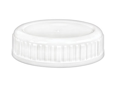 63/485 Finish, White, Caps, Bold Ribbed, Smooth Top, Stacking Ring, Dual Lnr