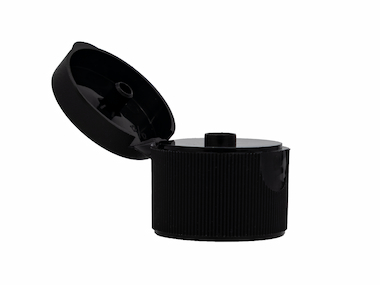 28/410 Finish, Black, Caps, Dispensing, Fine Ribbed, Snap-Top, .192" Orf