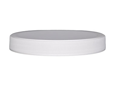 110/400 Finish, White, Caps, Fine Ribbed, Stacking Ring, Linerless