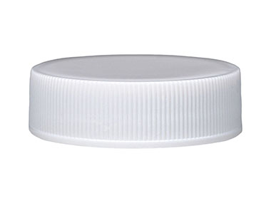 38/400 Finish, White, Caps, Fine Ribbed, Smooth Top, Pulp/HS Lnr