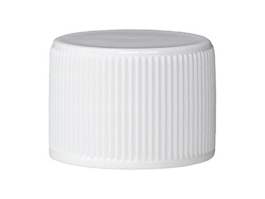 20/410 Finish, White, Caps, Fine Ribbed, Smooth Top, Foam Lnr