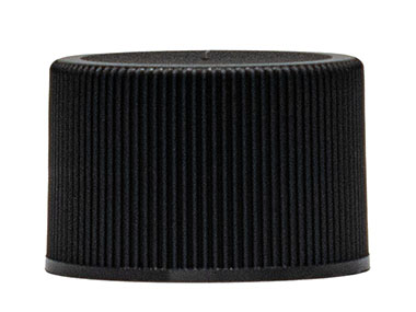 24/410 Finish, Black, Caps, Fine Ribbed, Stipple Top, HS Lnr