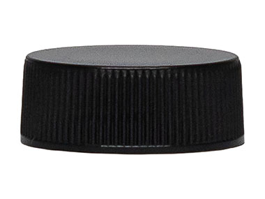 28/400 Finish, Black, Caps, Fine Ribbed, Smooth Top, PS Lnr