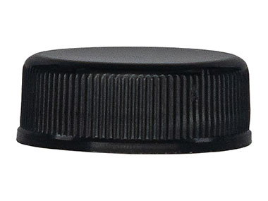 28/400 Finish, Black, Caps, Fine Ribbed, Smooth Top, PS Lnr