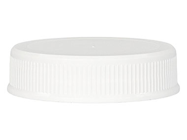 63/485 Finish, White, Caps, Fine Ribbed, Matte Top, Foam Lnr