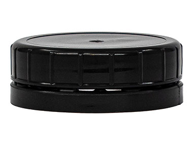 48mm TE Finish, Black, Caps, Bold Ribbed, Smooth Top, Plug Seal