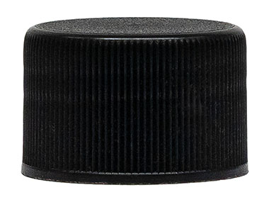 24/410 Finish, Black, Caps, Fine Ribbed, Stipple Top, Foam Lnr