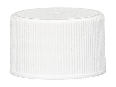 28/410 Finish, White, Caps, Fine Ribbed, Matte Top, Pulp/HS Lnr
