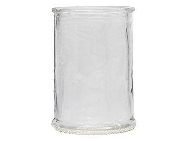 5 oz., Flint, Candle, Glass, Round, 2" Dia X 3 3/8" H