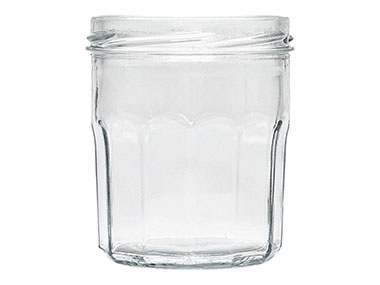 7 oz., 82mm 6 Lug Finish, Flint, Candle, Glass, Faceted Round, 2 5/8" Dia X 3 3/4" Tall