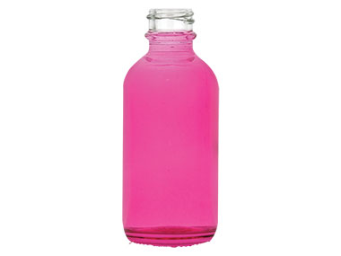 2 oz., 20/400 Finish, Pink, Bottles, Glass, Boston Round