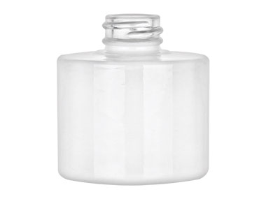 15 mL, 20/400 Finish, White, Bottles, Glass, Cosmetic Style Cylinder Round