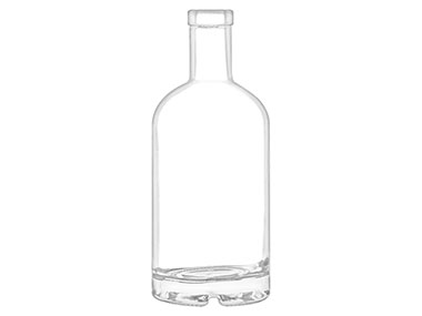 750 mL, Cork Finish, Flint, Bottles, Glass, Liquor Style Round