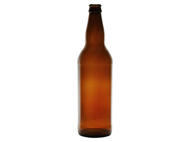 22 oz., 28mm Finish, Amber, Bottles, Glass, Beer Style Round, Label Panel