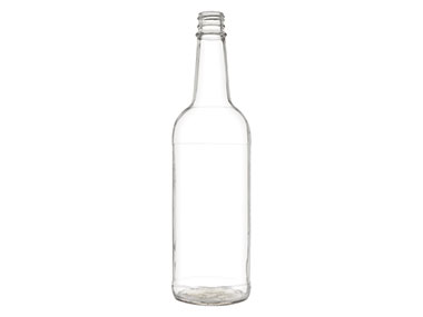 750 mL, 28mm TE Finish, Flint, Bottles, Glass, Liquor Style Round, Label Panel