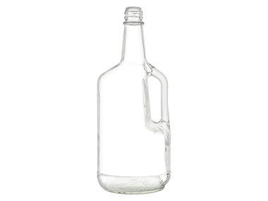 1.75 Liter, 33mm TE Finish, Flint, Bottles, Glass, Liquor Style Round, Handleware, Label Panel