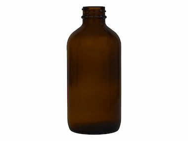 8 oz., 28/400 Finish, Amber, Bottles, Glass, Boston Round