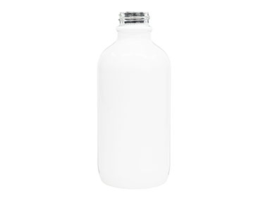 4 oz., 22/400 Finish, White, Bottles, Glass, Boston Round