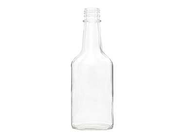 10 oz., 28/410 Finish, Flint, Bottles, Glass, Sauce Style Oblong, Label Panel