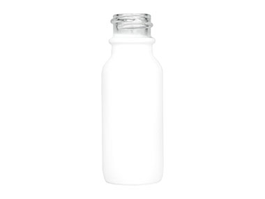 1/2 oz., 18/400 Finish, White, Bottles, Glass, Boston Round, Spray Coated