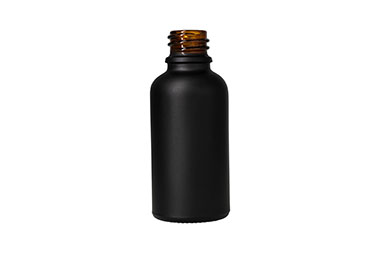 1 oz., 18mm TE Finish, Black, Bottles, Glass, Boston Round
