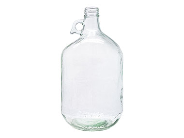1 Gallon, 38/400 Finish, Flint, Bottles, Glass, Round, Jug Style (Growler), Loop Handle