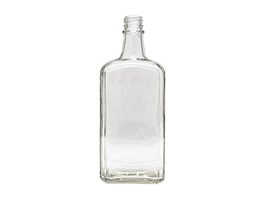 750 mL, 28mm TE Finish, Flint, Bottles, Glass, Liquor Style Oblong, Faceted Sides