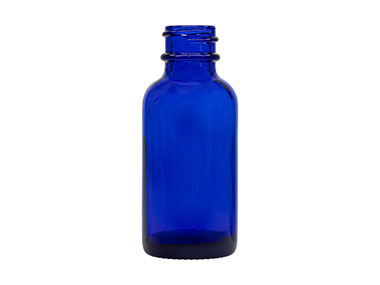 1 oz., 20/400 Finish, Cobalt Blue, Bottles, Glass, Boston Round