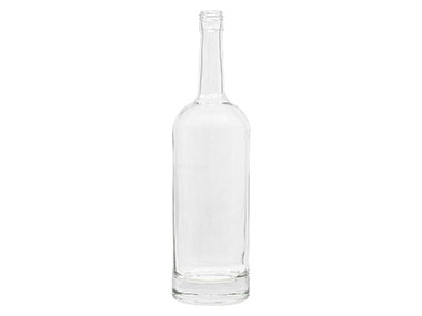 1 Liter, 28mm ROPP Finish, Flint, Bottles, Glass, Liquor Style Round, Long Neck