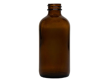 8 oz., 28/400 Finish, Amber, Bottles, Glass, Boston Round