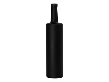 750 mL, Cork Finish, Black, Bottles, Glass, Liquor Style Round, Spray Coated