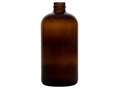 32 oz., 33/400 Finish, Amber, Bottles, Glass, Boston Round